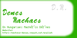 denes machacs business card